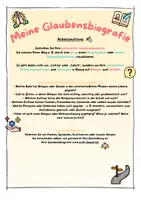 Vorschau - Arbeitsblätter - Arbeitsauftrag Glaubensbiografie als Einstieg im Religionsunterricht - Deckblatt