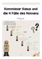 Vorschau - Präsentationen/Tafelbilder - Kommissar Kasus und die 4 Fälle des Nomens // Merkposter - Deckblatt