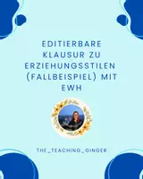 Vorschau - Klassenarbeiten - Klausur Fallbeispielanalyse Erziehungsstile nach Lewin - Deckblatt