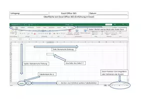 Vorschau - Arbeitsblätter - Oberfläche von Excel Office 365_Einführung in Excel - Deckblatt