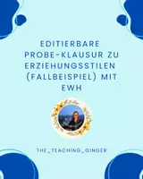 Vorschau - Klassenarbeiten - Probeklausur Erziehungsstile (Fallbeispielanalyse) mit EWH - Deckblatt
