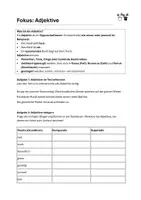 Vorschau - Arbeitsblätter - Adjektive im Fokus: erkennen, steigern, anpassen - Deckblatt