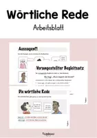 Vorschau - Arbeitsblätter - WÖRTLICHE REDE - Materialpaket - Seite 1