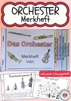 Vorschau - Arbeitsblätter - Orchester Miniheft Merkheft mit Aufgaben und Lösung - Deckblatt
