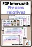 Vorschau - Arbeitsblätter - PDF interactif: Phrases relatives (qui/ que/ où) - Deckblatt