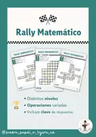 Vista previa - Hojas de trabajo - Rally Matematico (con respuestas y distintos niveles) - página 1