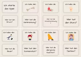 Vorschau - Fördermaterial/Inklusion - Ich habe – Wer hat? | Notruf, Verletzungen & Orte - Deckblatt