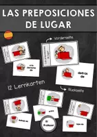 Vorschau - Aufgabenkarten - Las preposiciones de lugar - Lernkarten (Wörter) - Deckblatt