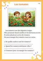 Aperçu - Feuilles d'exercices - textes sur les légumes - Page de couverture