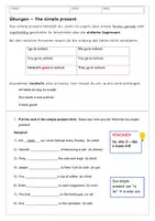 Vorschau - Arbeitsblätter - Übungsaufgaben zum simple present - Arbeitsblatt - Deckblatt