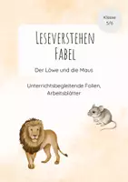 Vorschau - Arbeitsblätter - Titelblatt Leseverstehen Fabel - Deckblatt