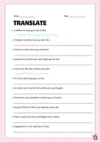 Vista previa - Hojas de trabajo - Comparatives & Superlatives + Irregular Verbs + Translation - página 3