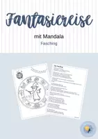 Vorschau - Mal- und Bastelvorlagen - Fantasiereise mit Mandala - Fasching, Karneval, Vertretungsstunde, Ausmaldbild, Kunst, - Deckblatt