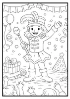 Vorschau - Mal- und Bastelvorlagen - 30 Ausmalbilder Karneval & Fasching einfach für die Grundschule SEK I Förderschule KiTa Klassen 1, 2, 3, 4, 5, 6 - Seite 2