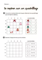 Aperçu - Feuilles d'exercices - Repérage sur quadrillage avec coordonnées GS - Page 1