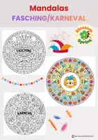 Vorschau - Mal- und Bastelvorlagen - Mandalas Fasching/Karneval - Deckblatt