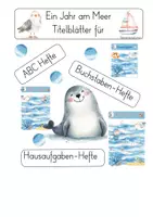 Vorschau - Lehrpläne/Lehrermaterial - Jahresthema: Ein Jahr am Meer Titelblätter für ABC- Hefte - Deckblatt