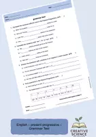 Vorschau - Arbeitsblätter - English - present progressive - Grammar Test - Deckblatt