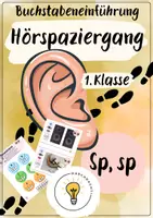 Vorschau - Arbeitsblätter - Buchstabeneinführung Sp - Laut Sp - Hörspaziergang Sp mit Differenzierung - Deckblatt