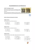 Vorschau - Arbeitsblätter - Ausmultiplizieren (Auflösen) von Klammern mit mehreren Variablen - Deckblatt