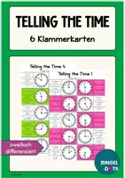 Vorschau - Stationenlernen - Telling the time 6 Klammerkarten - Deckblatt