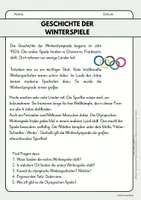 Vorschau - Arbeitsblätter - Mehr Lesetexte zur Winterolympiade - Seite 1