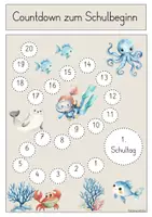 Vorschau - Lehrpläne/Lehrermaterial - Jahresthema: Ein Jahr am Meer- Countdown mit Anleitungsbrief - Seite 1