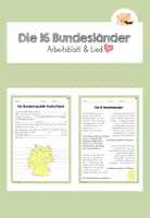 Vorschau - Arbeitsblätter - Arbeitsblatt & Songs: Bundesländer Deutschlands - Deckblatt