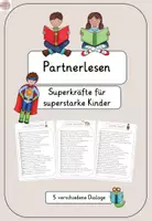 Vorschau - Arbeitsblätter - Partnerlesen - Superkräfte (5 Dialoge) - Tandemlesen - Deckblatt
