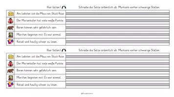Vorschau - Arbeitsblätter - Klappdiktat Texte Abschreiben Merkwörter - Seite 3