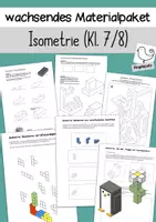 Vorschau - Arbeitsblätter - Isometrie Parallelperspektive Arbeitsblätter Übungen Zeichnen - Deckblatt