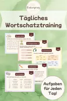 Vorschau - Unterrichtsreihen - Tägliches Wortschatztraining | Freiarbeit | Einsatz über mehrere Wochen - Deckblatt