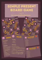 Vorschau - Spiele - Simple Present Board Games: Statements,Negatives &Questions - Deckblatt