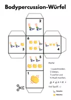 Vorschau - Spiele - Bodypercussion-Würfel: Vorlage zum Ausschneiden - Seite 1