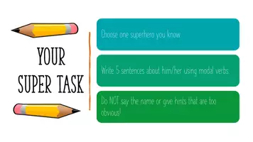 Vorschau - Arbeitsblätter - Superheroes Riddle & Writing Challenge - Modal Verbs - Seite 2