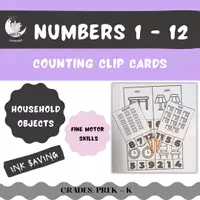 Vista previa - Manualidades / Dibujos para colorear - Counting_Clip_Cards_1-12_Household - Portada