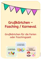Vorschau - Bildkarten - Grußkärtchen für den Fasching/Karneval - Deckblatt