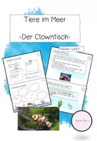 Vorschau - Stationenlernen - Lerntheke: "Der Clownfisch" (Tiere im Meer) - Deckblatt