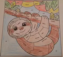 Vorschau - Arbeitsblätter - Ausmalbild Latein - Faultier Konjugation/Deklination - Seite 1