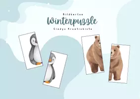 Vorschau - Spiele - Winter-Puzzle – Tiere im Winter entdecken - Deckblatt