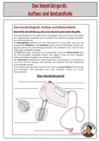 Vorschau - Arbeitsblätter - Das Handrührgerät - Aufbau und Bestandteile - Deckblatt
