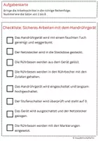 Vorschau - Spiele - Das Handrührgerät - Checkliste für die fachgerechte Nutzung (Nummerieren) - Seite 1