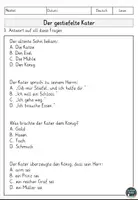 Vorschau - Arbeitsblätter - Der gestiefelte Kater Sachtext, Lesen und Verstehen, Leseverstehen - Seite 3