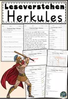 Vorschau - Arbeitsblätter - Griechische Sagen – Herkules Sachtext, Lesen und Verstehen, Leseverstehen - Deckblatt