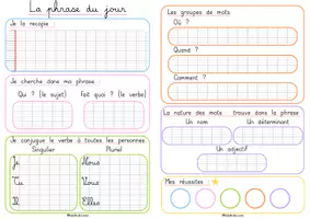 Aperçu - Feuilles d'exercices - La phrase du jour ✨ - Page 1