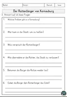 Vorschau - Arbeitsblätter - Sage Der Rattenfänger von Korneuburg Sachtext, Lesen und Verstehen, Leseverstehen - Seite 2