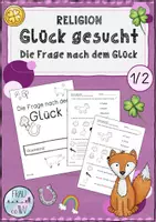 Vorschau - Arbeitsblätter - Glücksunterricht "Glück gesucht" Klasse 1/2 - Deckblatt