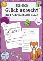 Vorschau - Arbeitsblätter - Glücksunterricht "Glück gesucht" Klasse 4 - Deckblatt