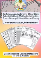 Vorschau - Arbeitsblätter - Antikes Griechenland Klasse 5 | Stadtstaaten Karikatur - Deckblatt