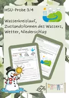 Vorschau - Arbeitsblätter - HSU-Probe Thema "Wasserkreislauf, Zustandsformen des Wassers, Wetter, Niederschlag" (Kl. 3/4) - Deckblatt